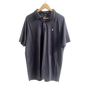 Hurley Men’s Polo Shirt Dark Gray Collared Size Large Golf Casual Office